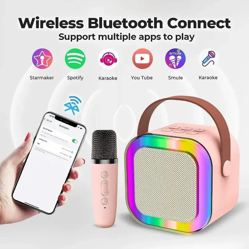 Karaoke Machine Wireless Bluetooth Speaker with 2 Microphone's